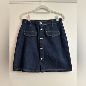 🧵Denim Button-Front Skirt
